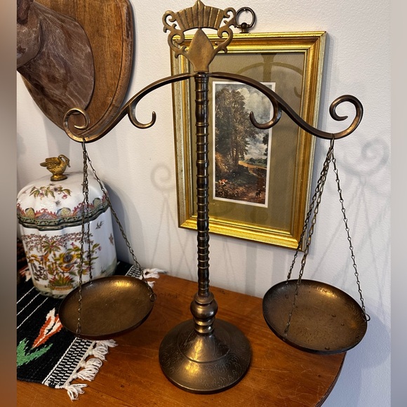Vintage Brass Balance Apothecary Scale Decorative